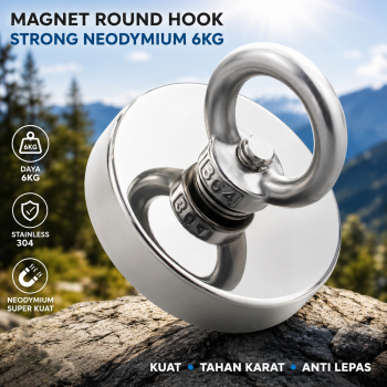 Taffware Magnet Gantungan Round Hook Strong Neodymium 6kg - J16