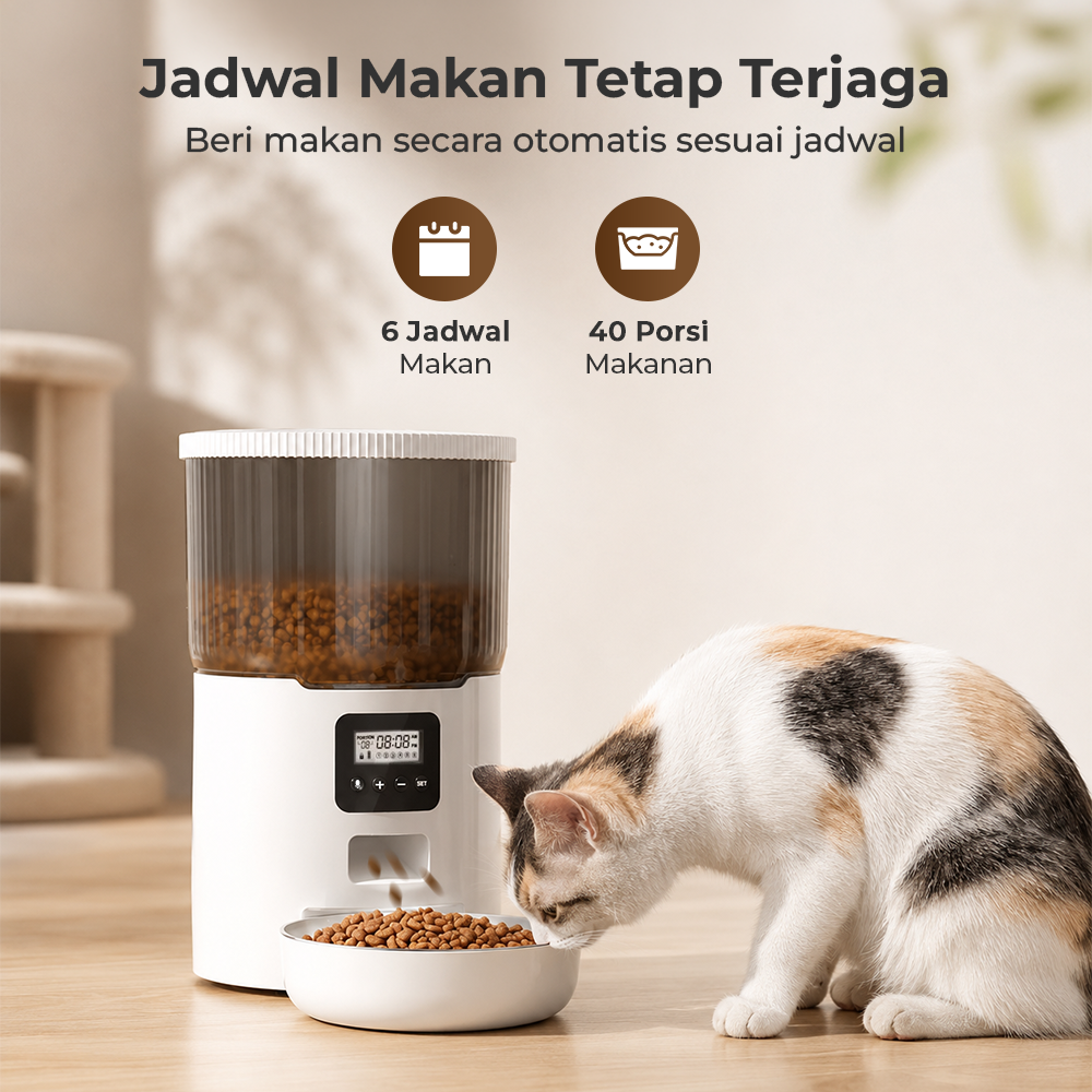 Repetsun Tempat Makan Hewan Peliharaan Otomatis Food Dispenser 4L - RPS4