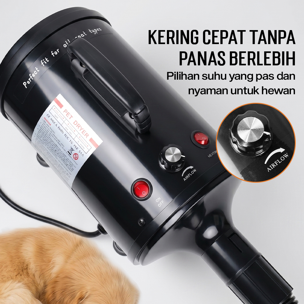 HEAN Pengering Bulu Kucing Anjing Hair Dryer for Pets Fast Blow 2800W - ZF-YC-C-04