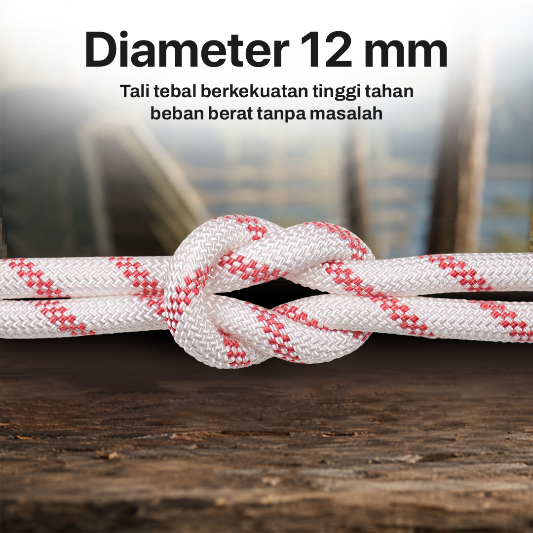 Tali Paracord Tenda Outdoor Rope Steel Buckle 11-12mm 20M - SC12