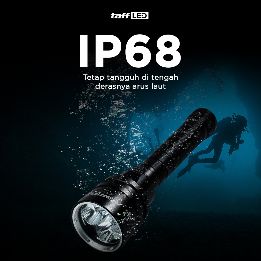 TaffLED Senter LED Scuba Dive Waterproof IP68 T6 - TG-S151