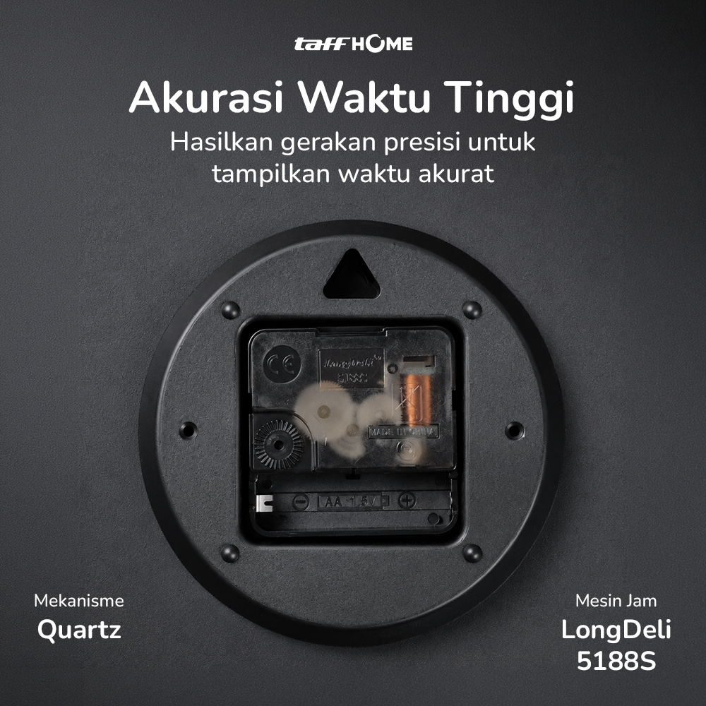 TaffHOME Jam Dinding Bulat Quartz Silent Movement 29cm - MS30 - Gambar 2