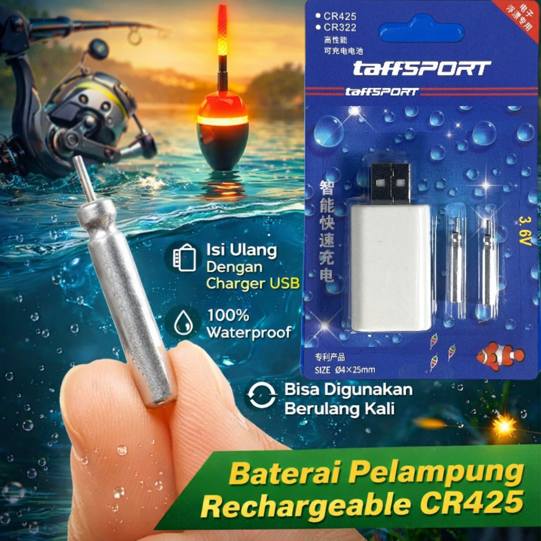TaffSPORT Baterai Pelampung Pancing LED Rechargeable CR425 USB Charger - LK25