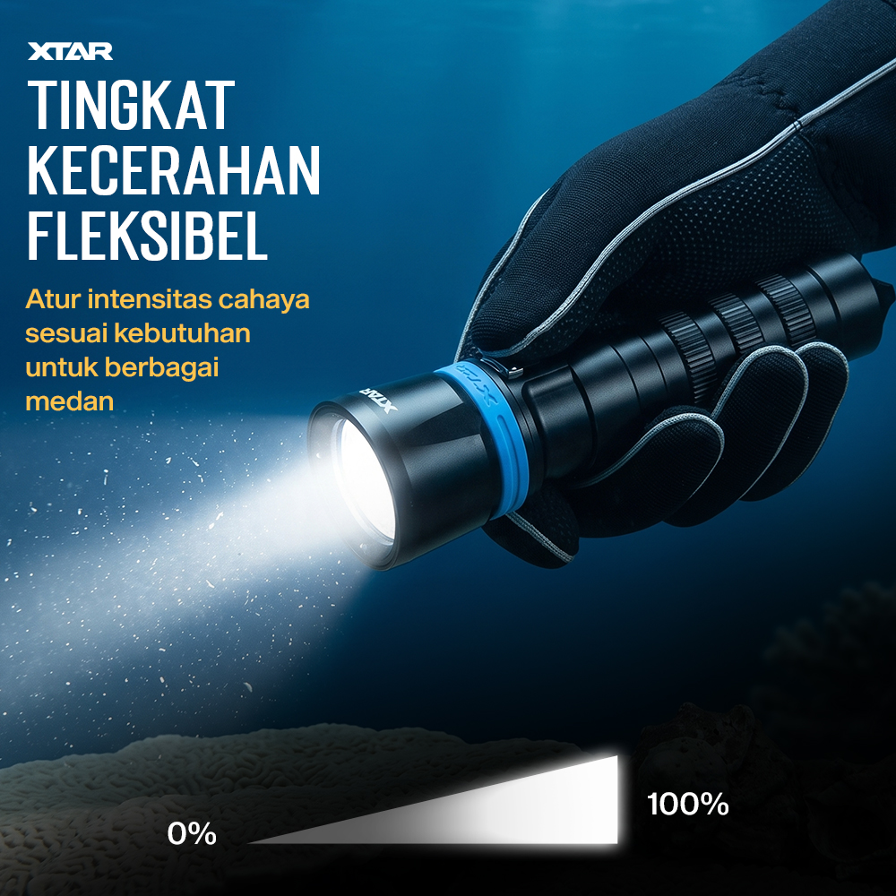 XTAR Senter Diving Waterproof IPX8 LED CREE XP L2 1000 Lumens - DS1