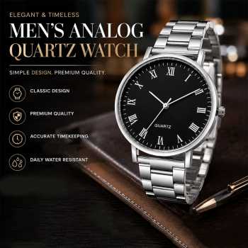 MODIYA Jam Tangan Analog Pria Elegant Quartz Stainless Steel 38mm - 23100
