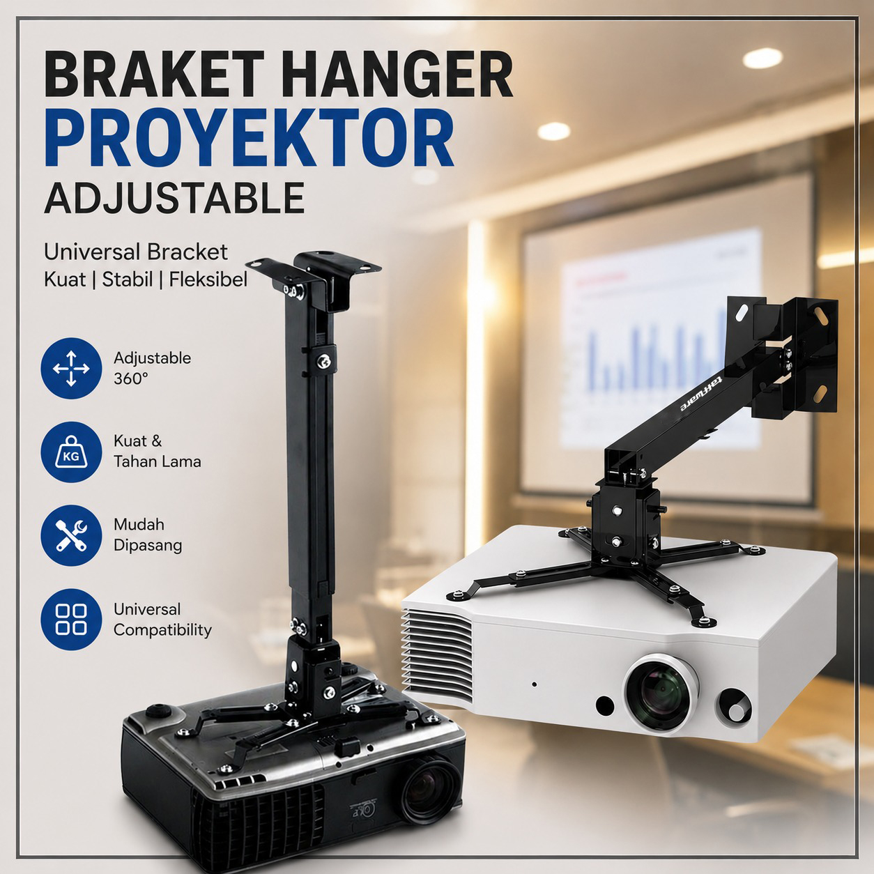 Braket Hanger Proyektor Adjustable Universal - NB-P1
