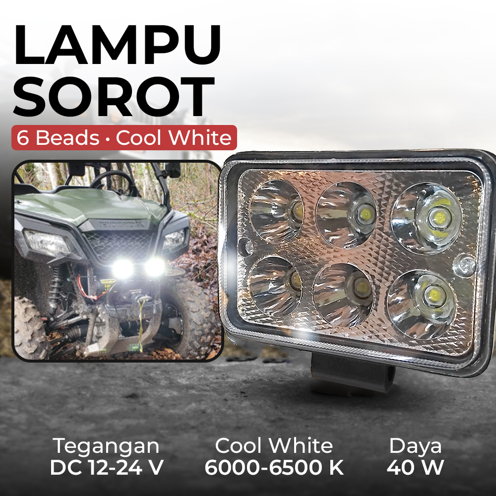 Changyu Lampu Sorot Mobil Floodlight 6 Beads Cool White 40W 1 PCS - SDR19