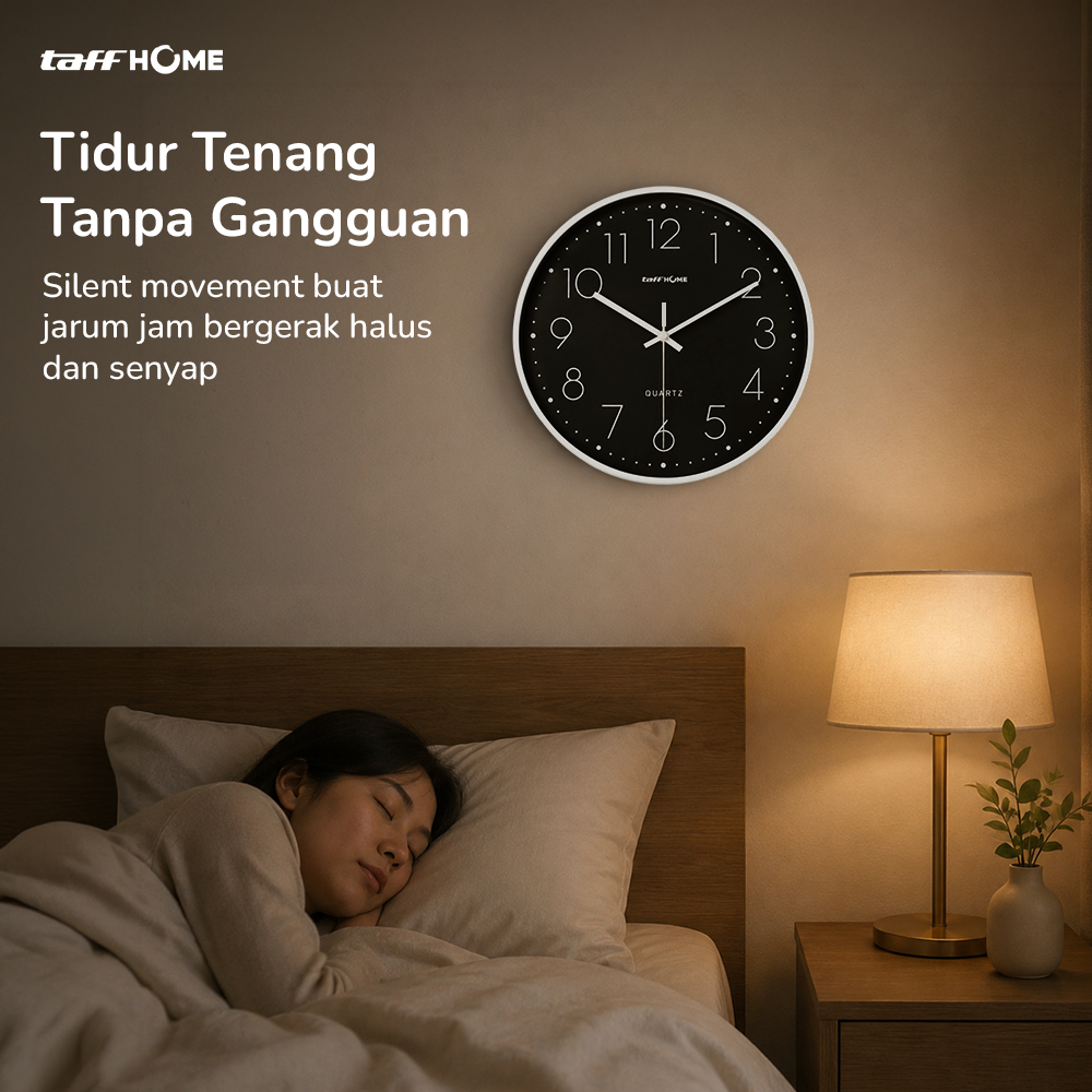 TaffHOME Jam Dinding Bulat Quartz Silent Movement 29cm - MS30 - Gambar 3