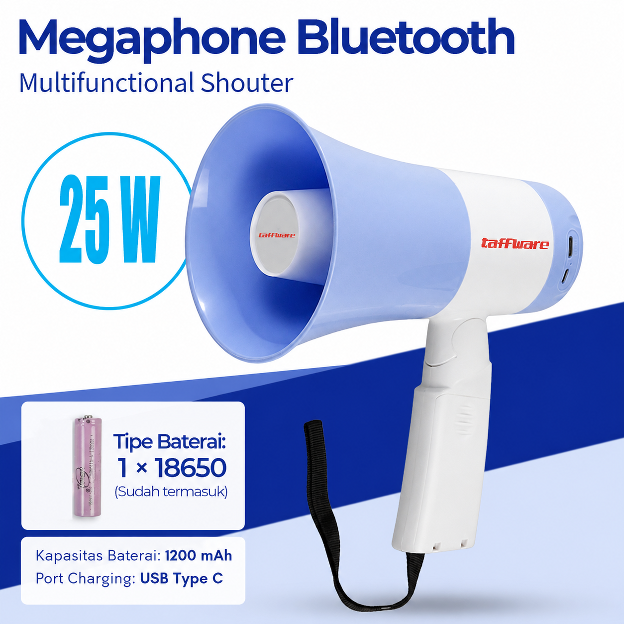Taffware Toa Megaphone Bluetooth Multifunctional Shouter 25W - 619FB