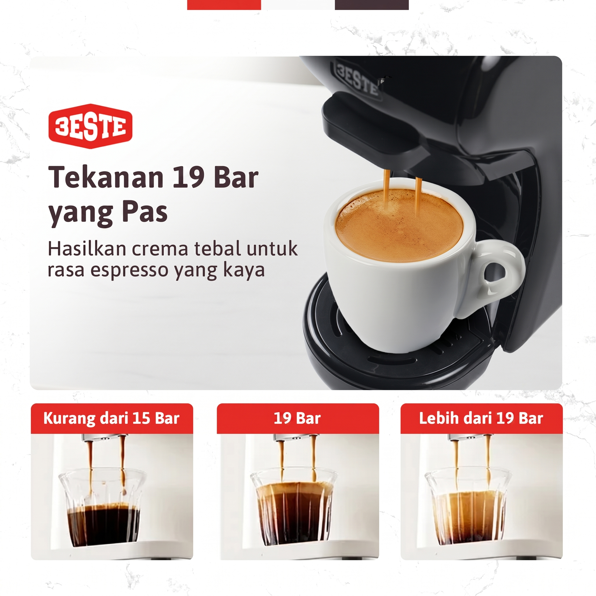 Mesin Kopi Espresso 3in1 Coffee Maker 19 Bar 1450W 600ml - ST-504