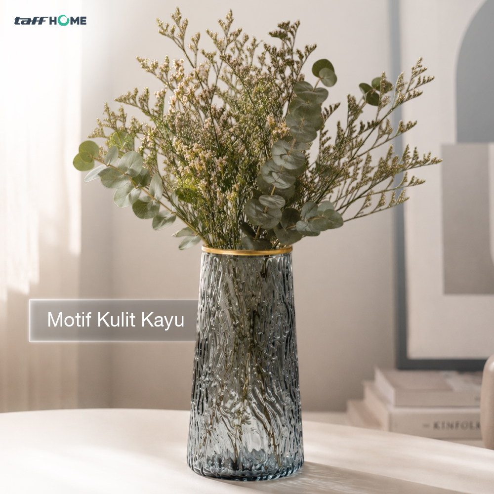TaffHOME Vas Bunga Dekorasi Interior Ruang Tamu Motif Kulit Kayu - YF963