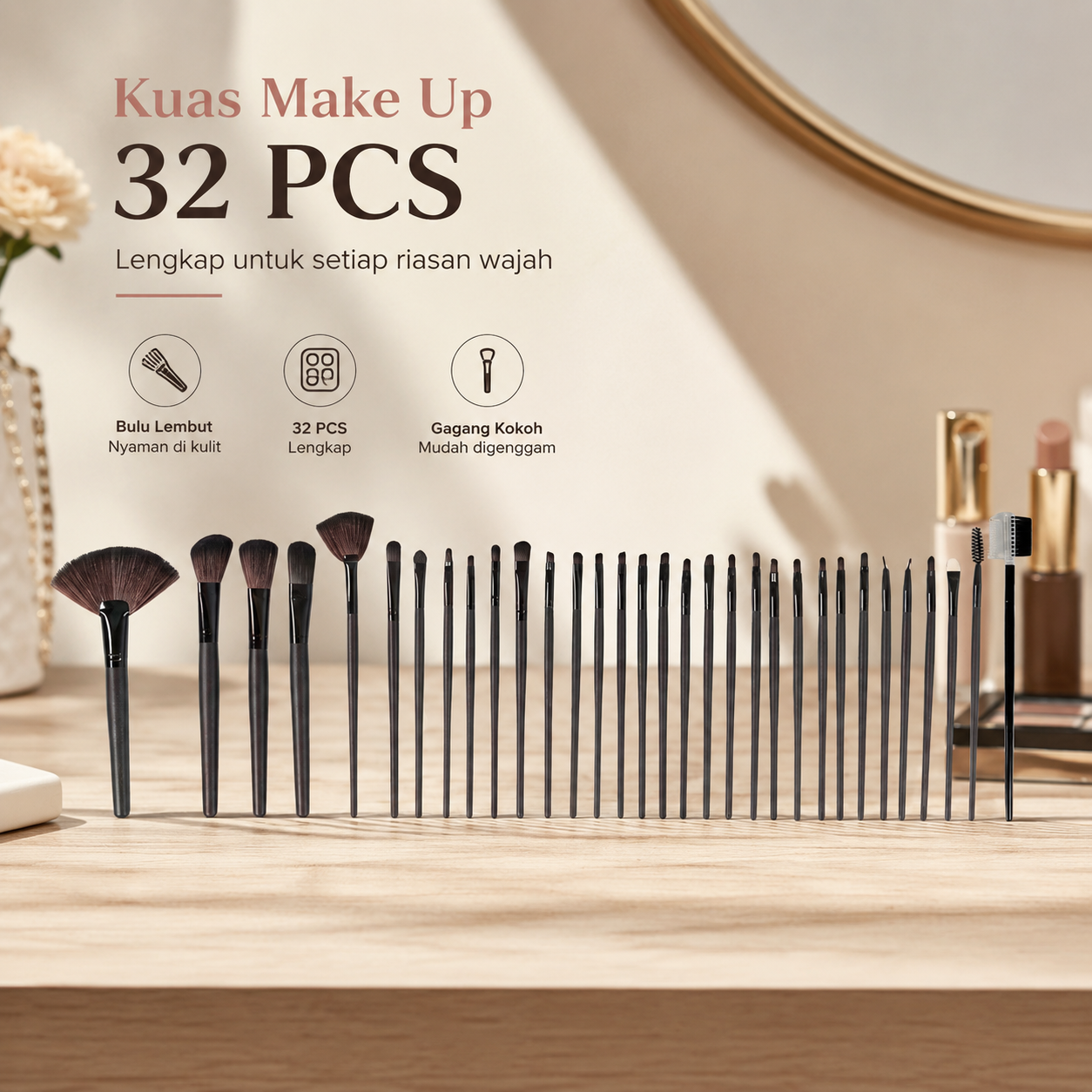 Biutte.co Kuas Make Up Rias Kosmetik Brush 32 PCS dengan Pouch - MAG517
