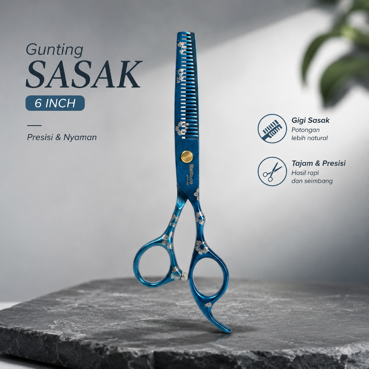 Biutte.co Sakura Gunting Sasak Barber Hairdressing Scissors 6 Inch - JFY-60