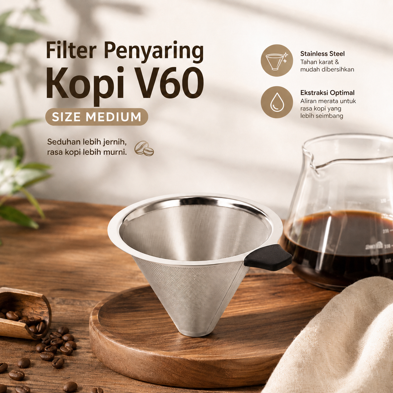 One Two Cups Filter Penyaring Kopi V60 Cone Coffee Filter - F-401