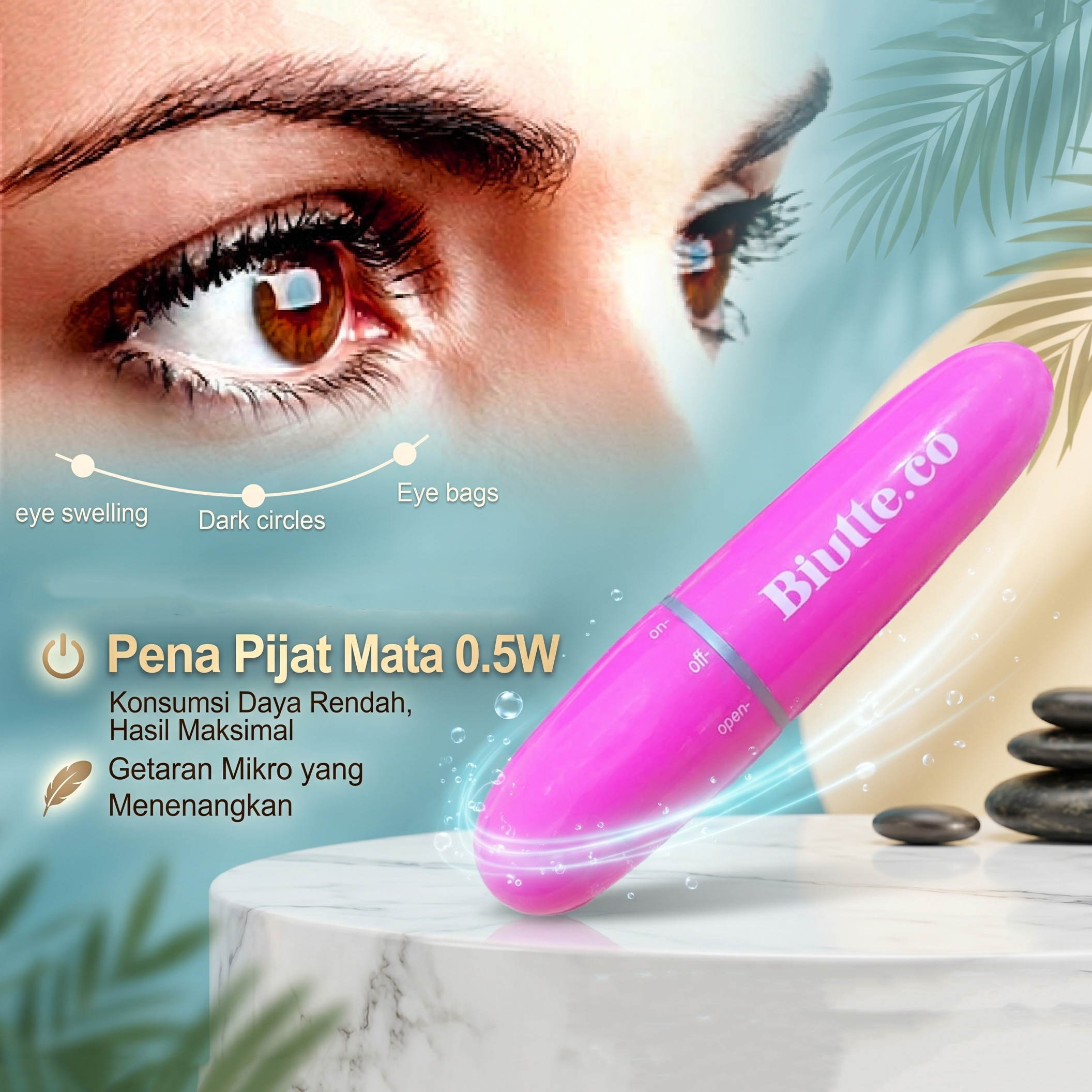 Biutte.co Pena Pijat Mata Getar Eye Massager Face Lift Portable 0.5W - Mini 208