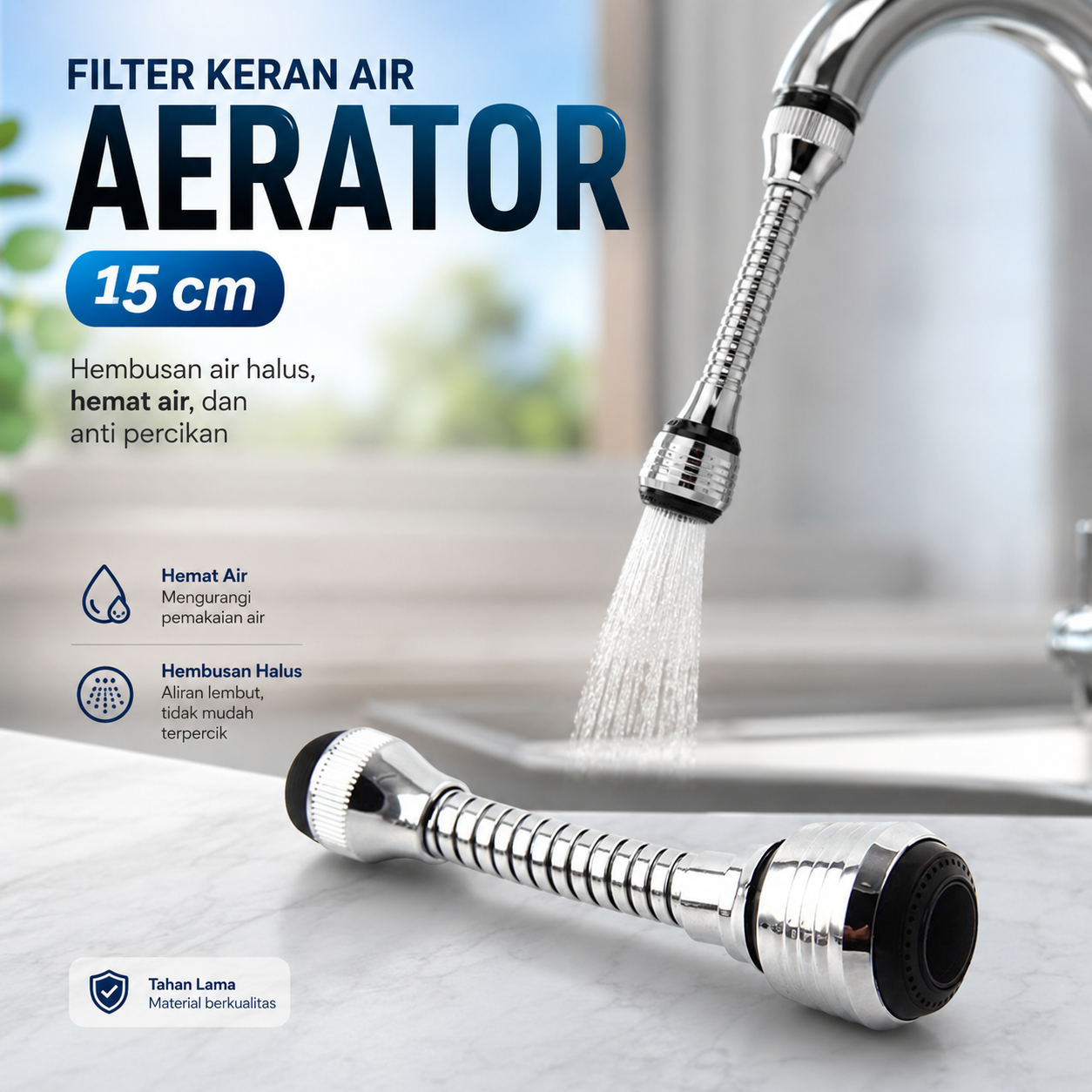 ICOCO Filter Keran Air Aerator Nozzle Fleksibel 15 cm - ZM637