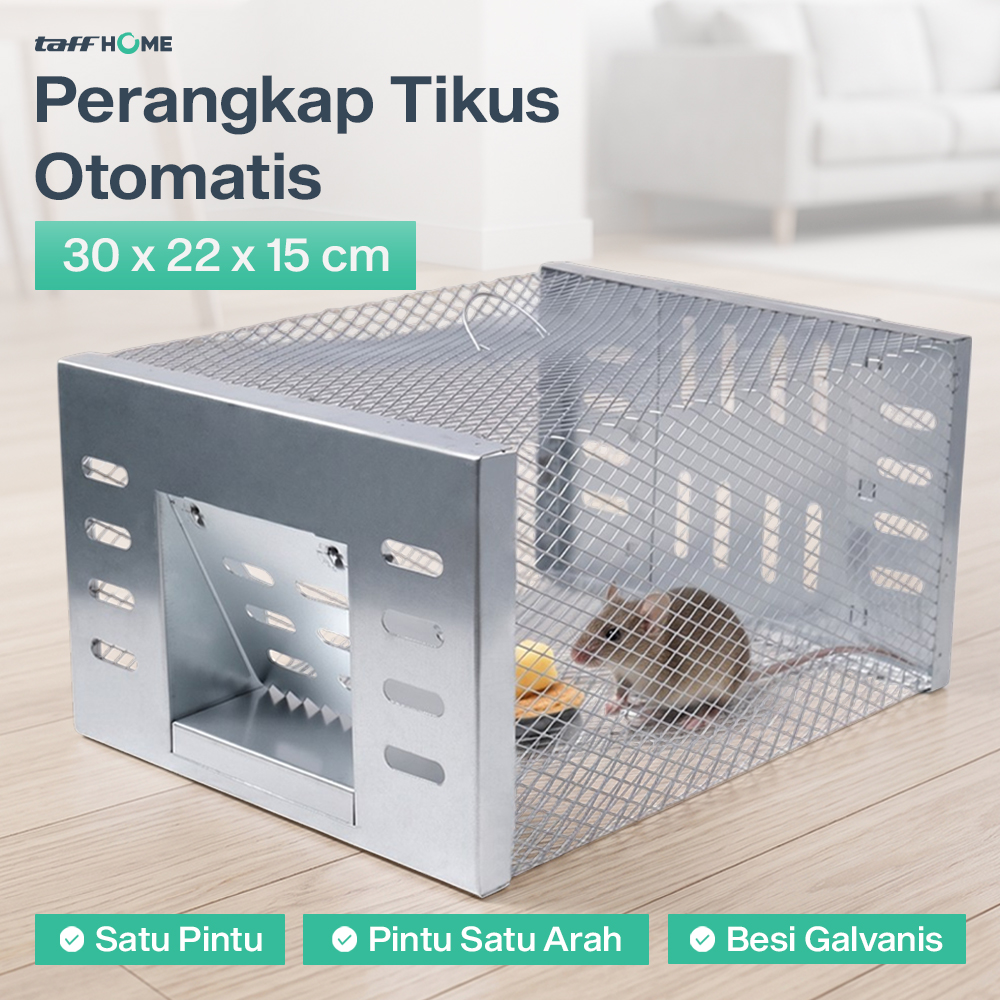 TaffHOME Jebakan Perangkap Tikus Besi Otomatis Single Door 30x22x15 cm - BG-22