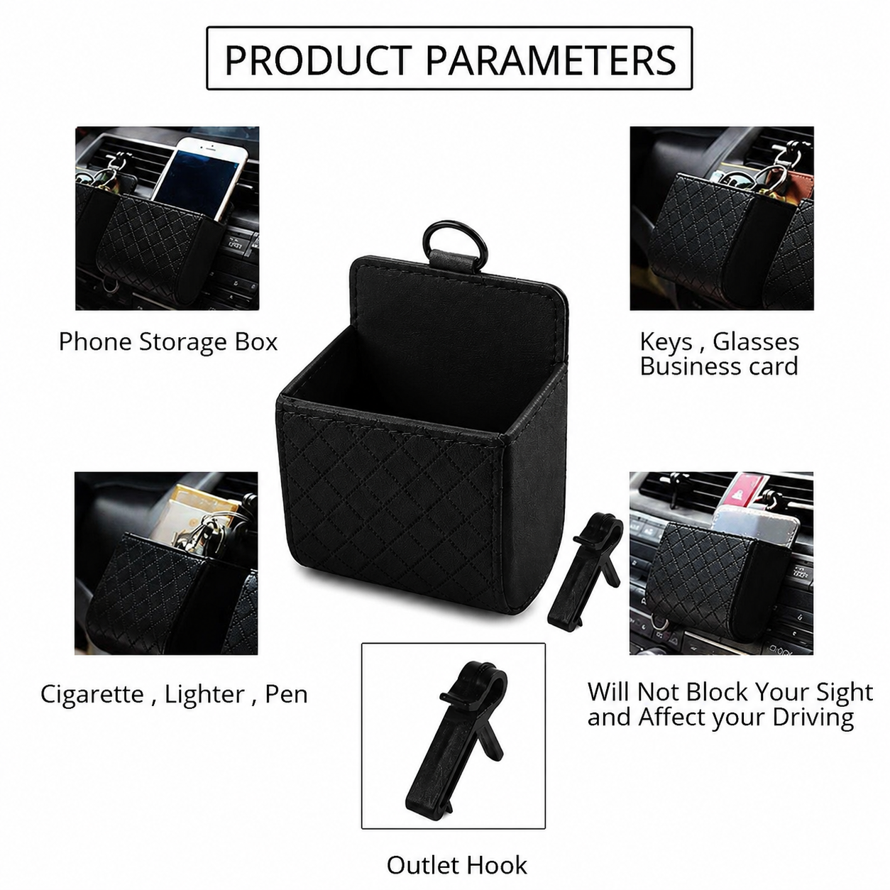 SEAMETAL Kantong Organizer Dashboard Air Vent Mobil Serbaguna - C37465