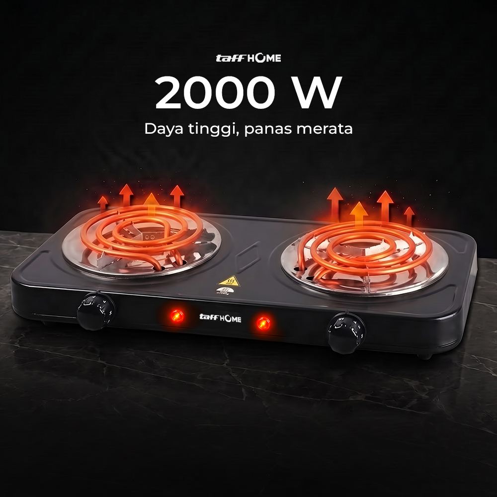 Taffware Kompor Listrik 2 Tungku Portable Coil Hot Plate 2000W - WY-05C