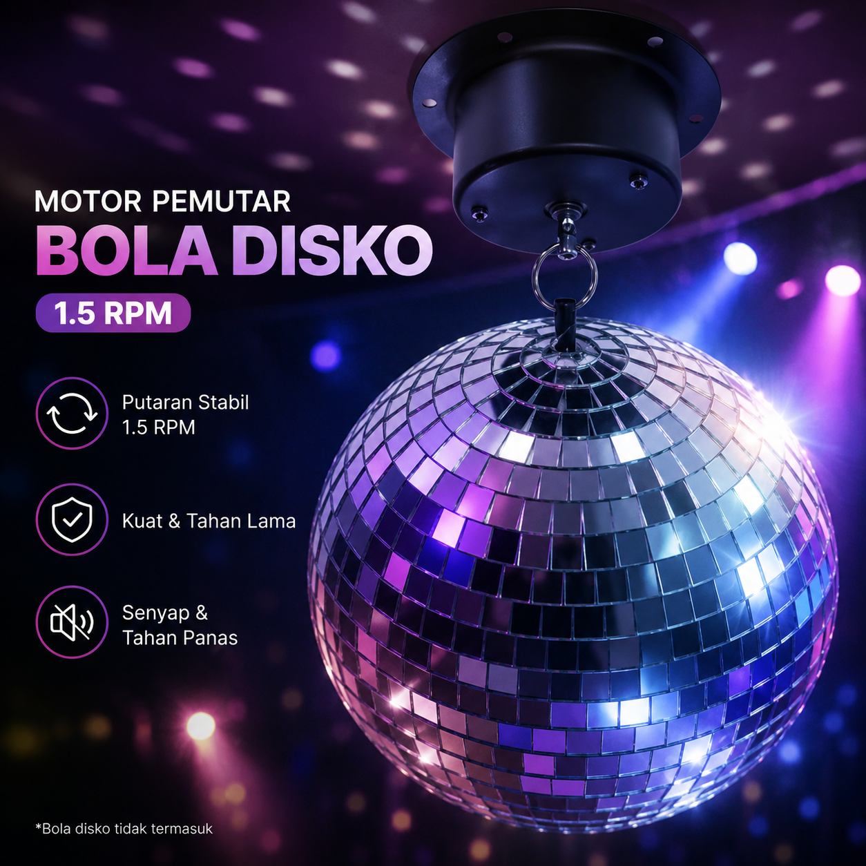 ESMARTE Motor Pemutar Bola Disko Kaca Disco Ball Rotating Motor 1.5RPM - TYD49-04