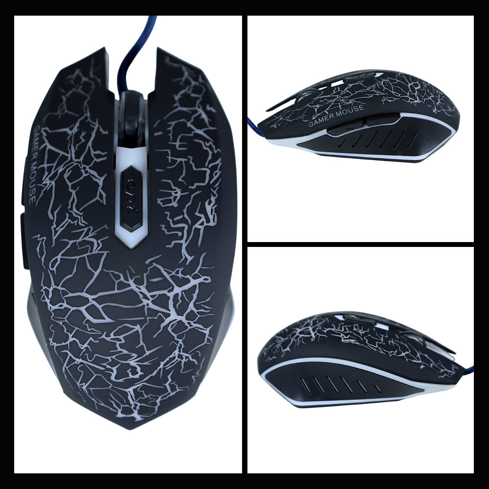 ONEVAN Mouse Gaming LED Colorful Crack 6D Button Ergonomic 4800 DPI - M20