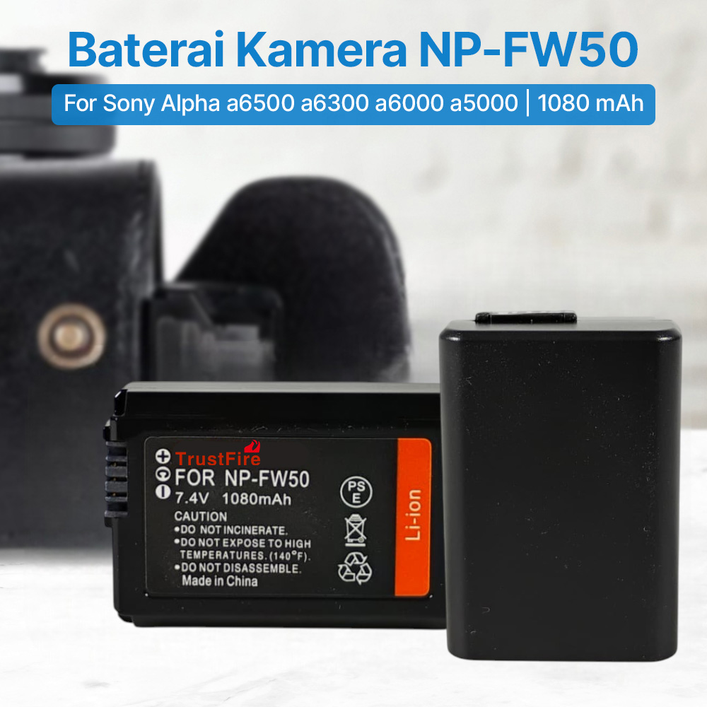 Baterai Kamera NP-FW50 for Sony Alpha a6500 a6300 a6000 a5000 1080mAh