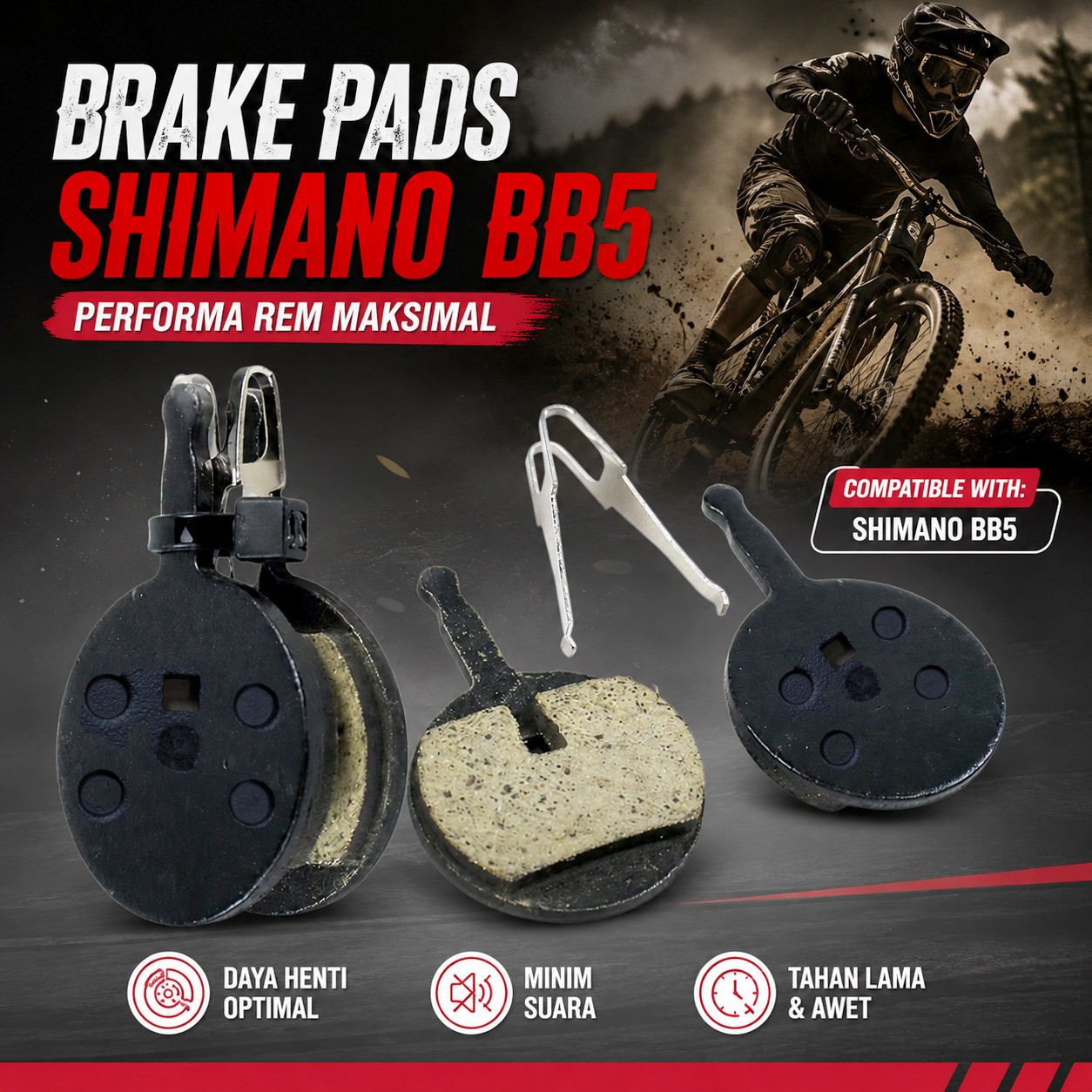 SOOCENT Brake Pads Rem Sepeda Mountain Bike for Shimano BB5 - SZ911