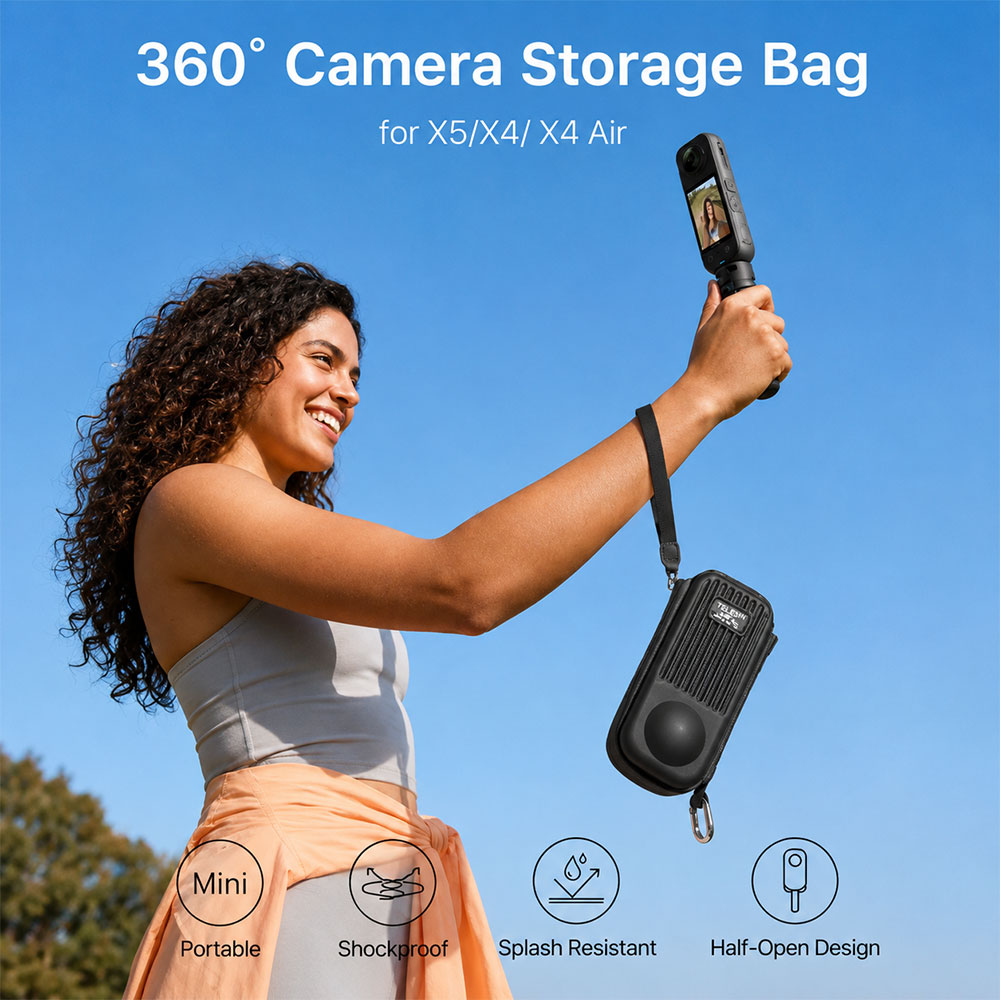 TELESIN Tas Kamera Aksi Portable Carrying Case for Insta360 X5/X4 /Air - S6-PRC-30BK-TIS