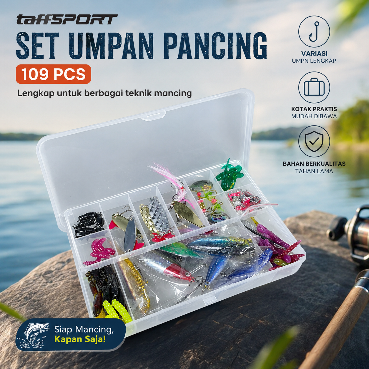 TaffSPORT Set Umpan Pancing Ikan Fishing Bait Kit 109 PCS - DWS250-G