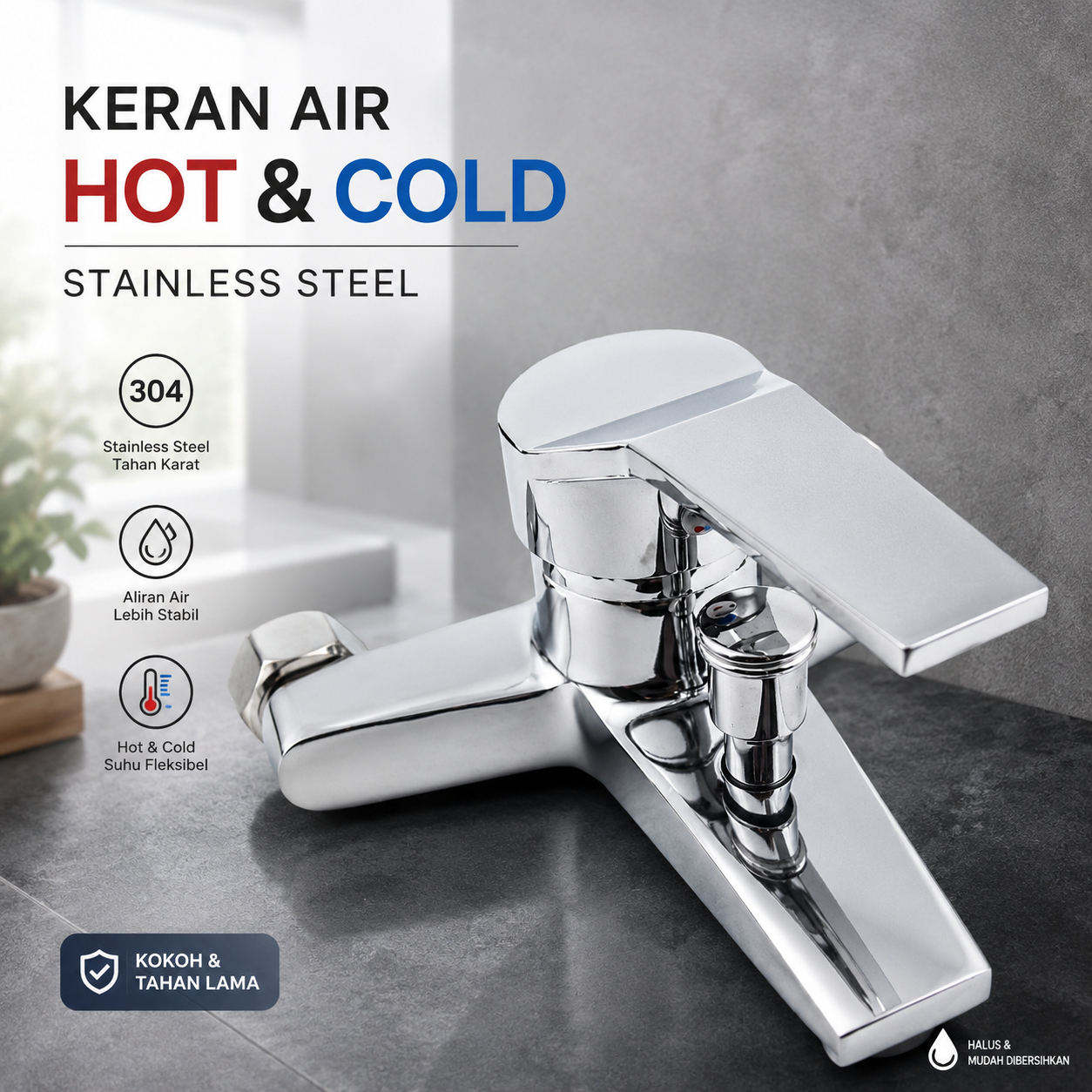 QiWangXing Keran Air Valve Shower Hot and Cold Stainless Steel - A-770
