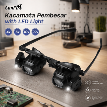 SunFire Kacamata Pembesar 22x Magnifier Glasses with LED Light - SF5