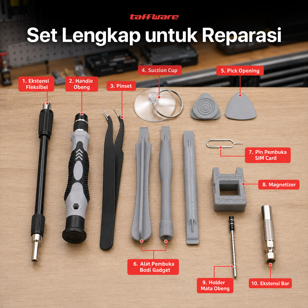 Taffware 117in1 Screwdriver Set Reparasi Smartphone Laptop Precision - 10817