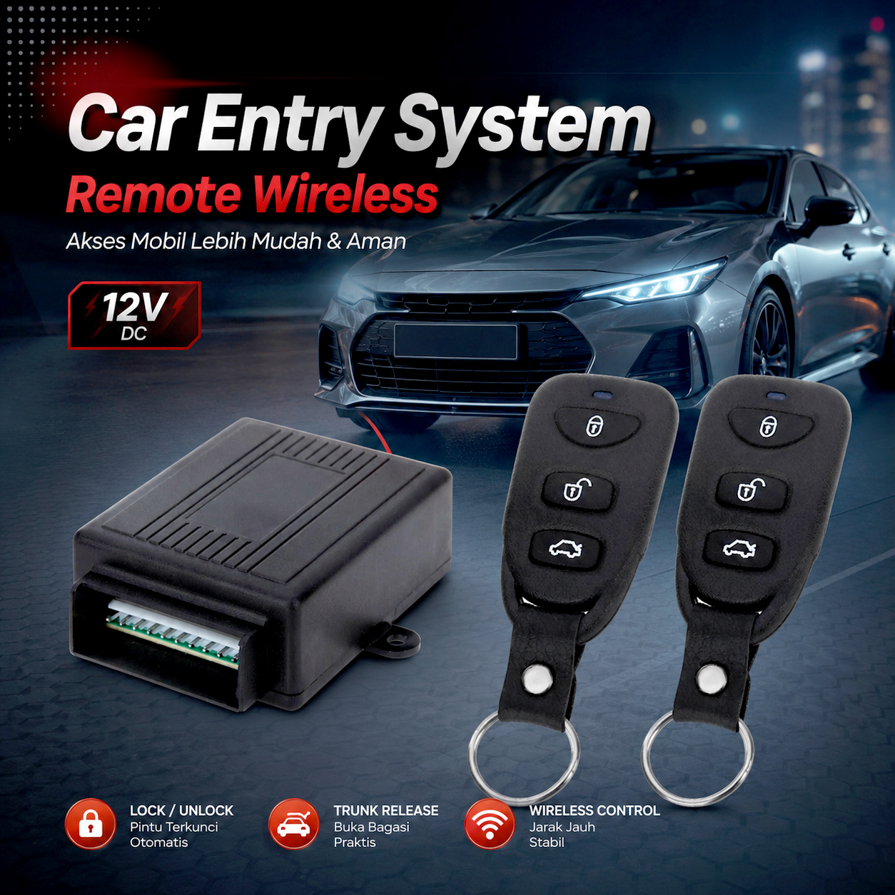 NEWPIONEER Car Entry System Remote Wireless Door Lock Mobil - CK18