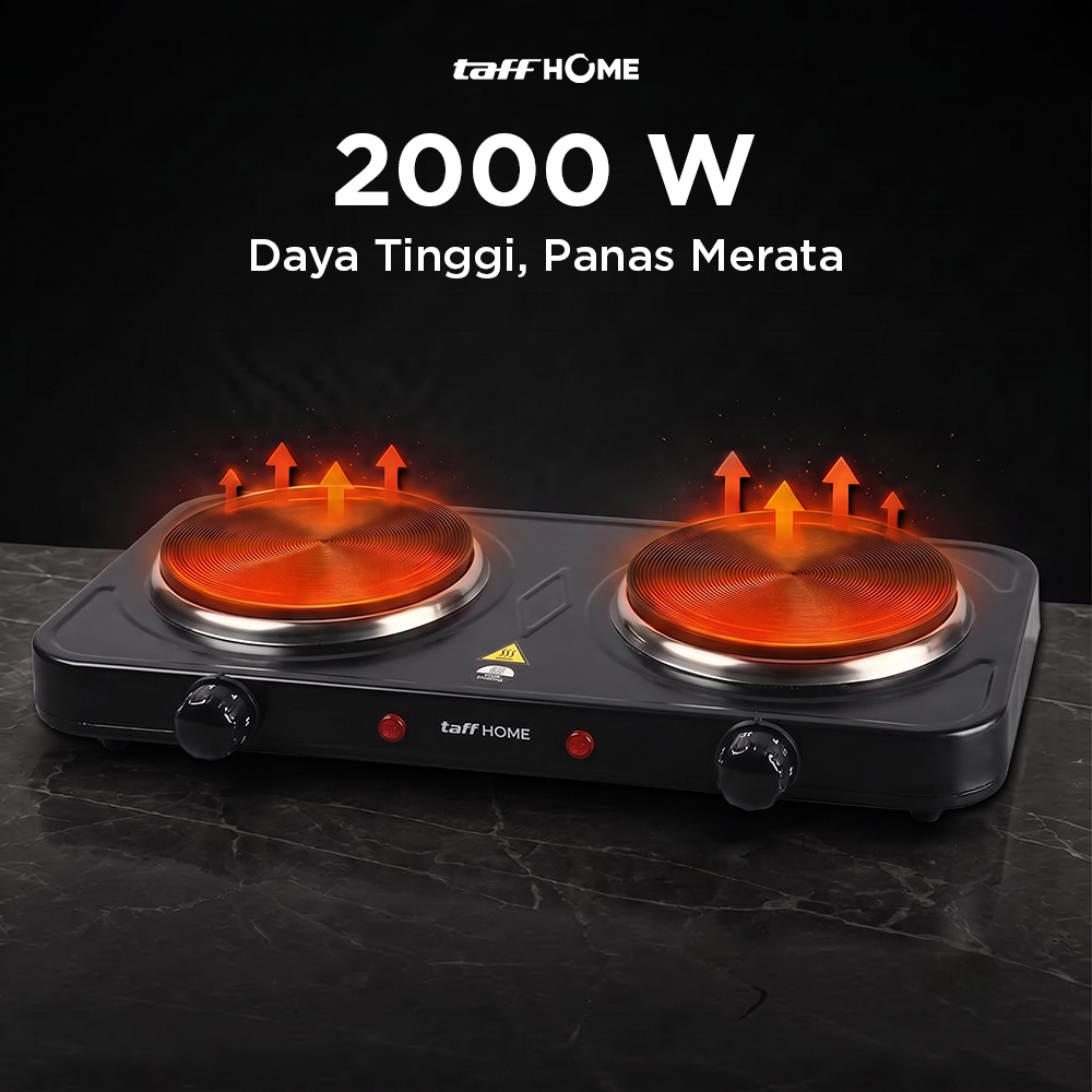 Taffware Kompor Listrik 2 Tungku Portable Hot Plate 2000W - WY-04B