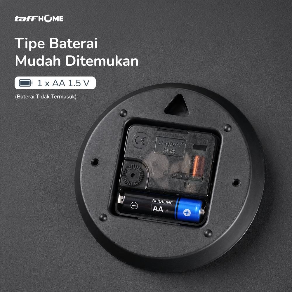 TaffHOME Jam Dinding Bulat Quartz Silent Movement 29cm - MS30 - Gambar 4