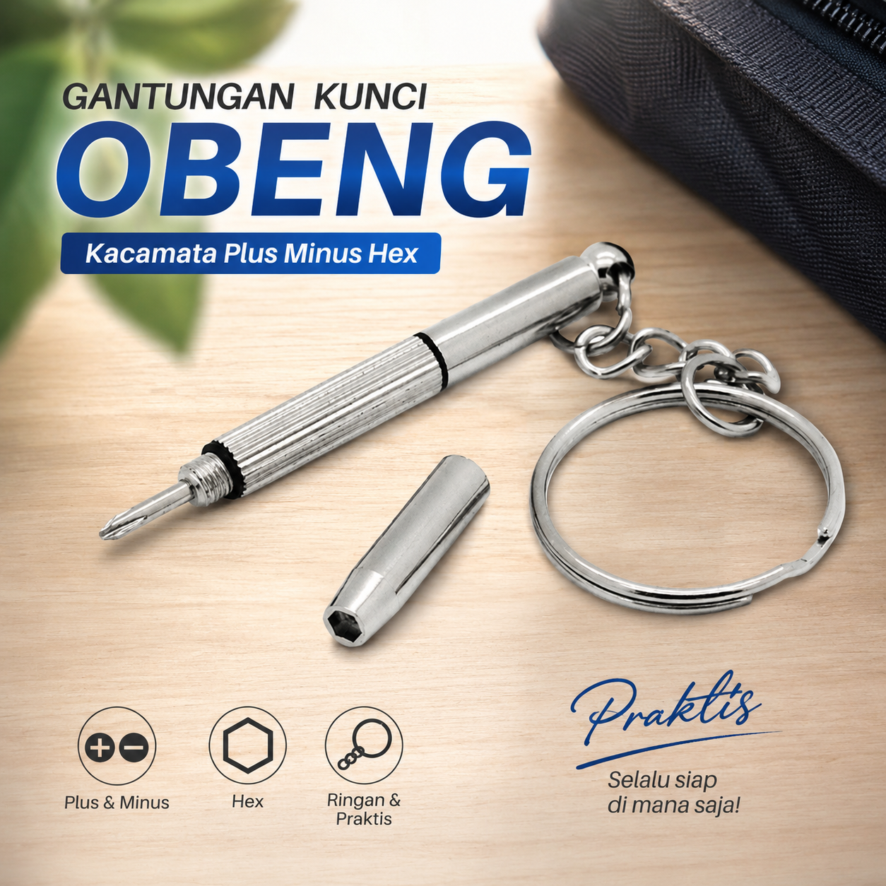 VENSTPOW Gantungan Kunci Obeng Kacamata Screwdriver Plus Minus Hexagon - V001