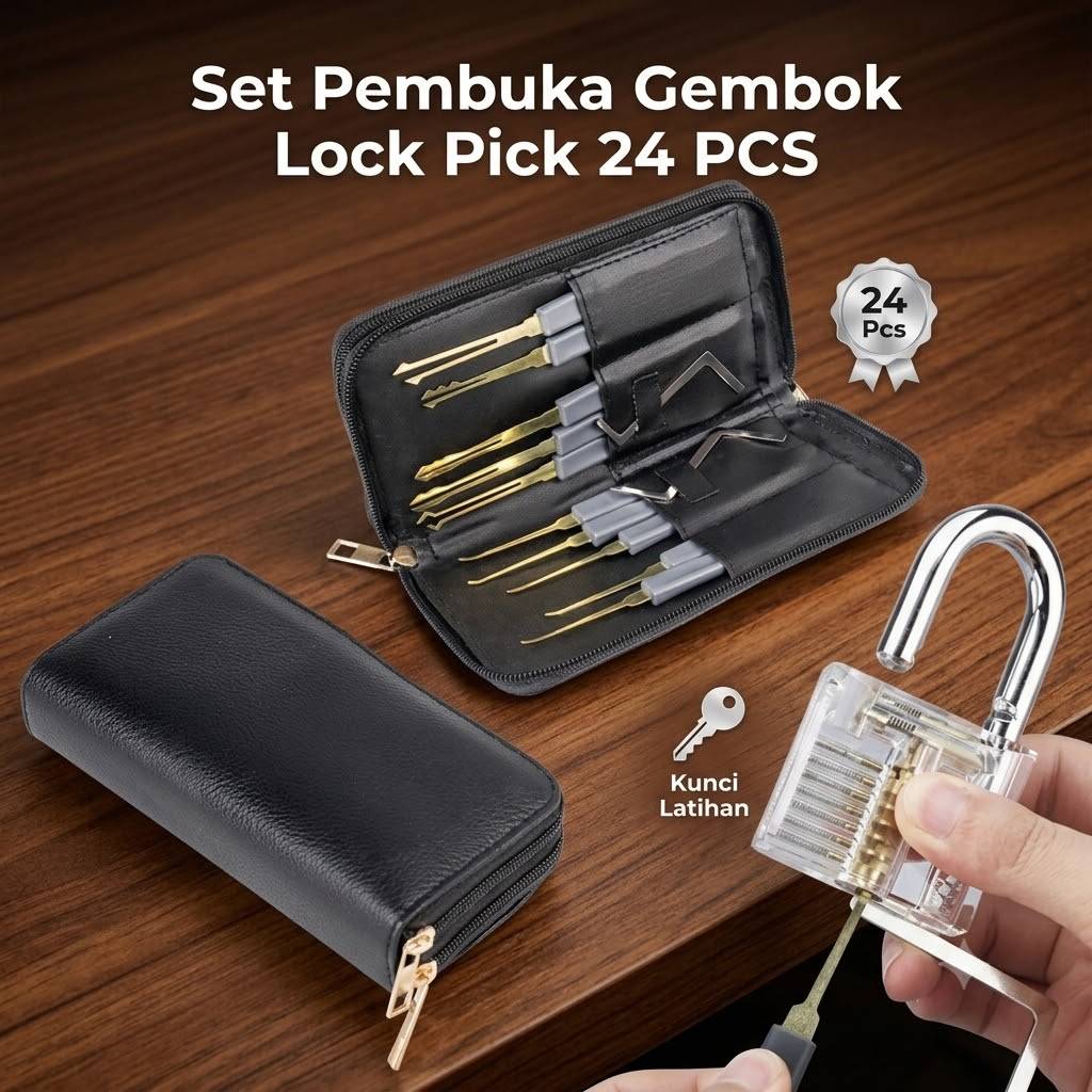 Goso Set Alat Pembuka Gembok Kunci Pintu Lock Pick Locksmith 24 PCS - 038