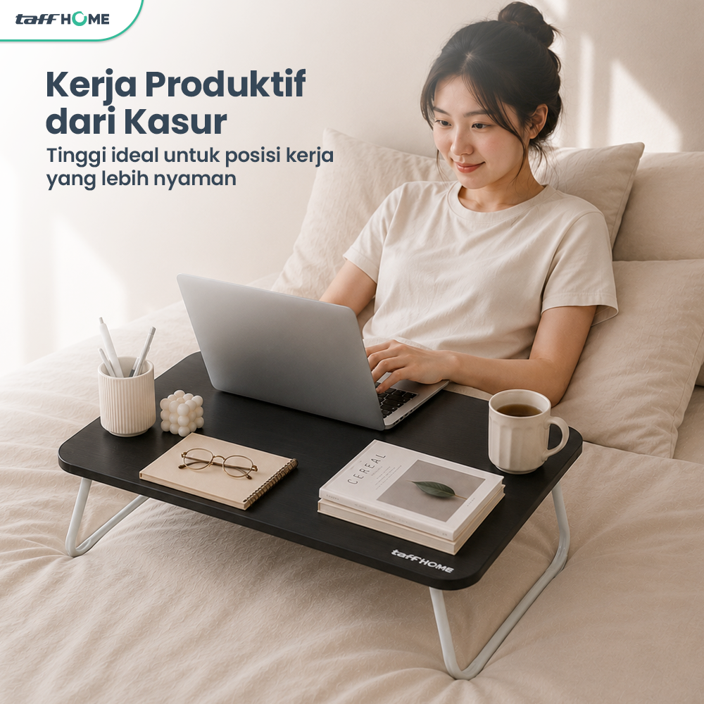 TaffHOME Meja Lipat Laptop Foldable Bed Table - BO67