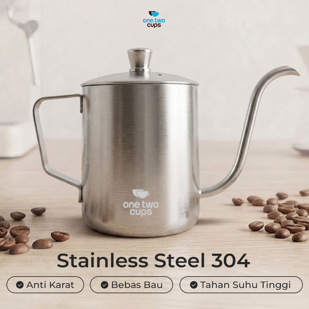 One Two Cups Teko Kopi Leher Angsa Gooseneck Pour Over Drip Kettle - A052