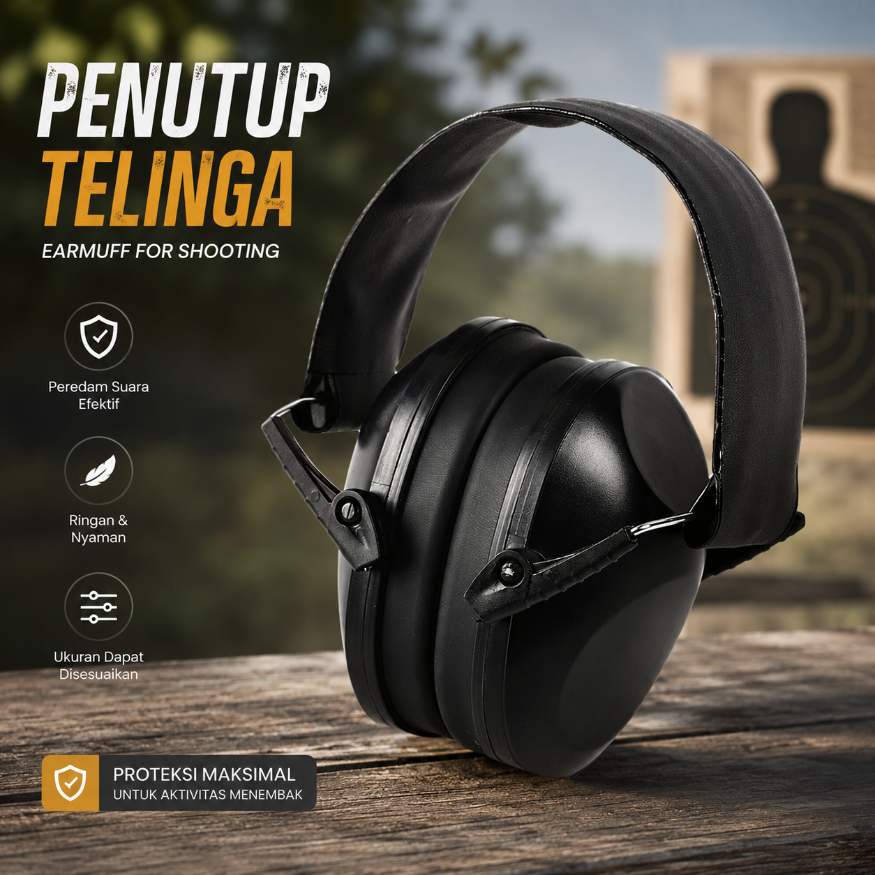 TAC Penutup Telinga Earmuff Headphone Taktis for Shooting - TAC36