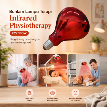 Interhant Bohlam Lampu Terapi Infrared Physiotherapy Lamp E27 100W - M-R125