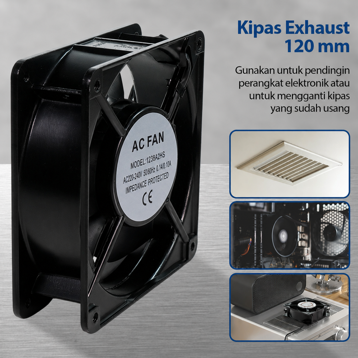 SUNOH Kipas Exhaust Cooling Fan 120mm 220V 0.14A - 1238A2HS
