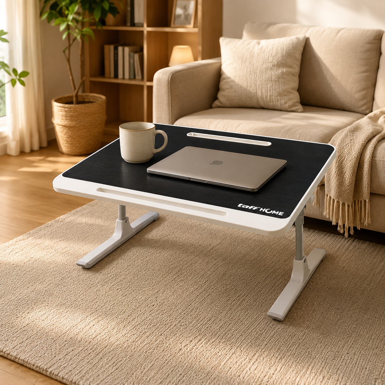 TaffHOME Meja Lipat Laptop Belajar Foldable Bed Table Adjustable - KS02