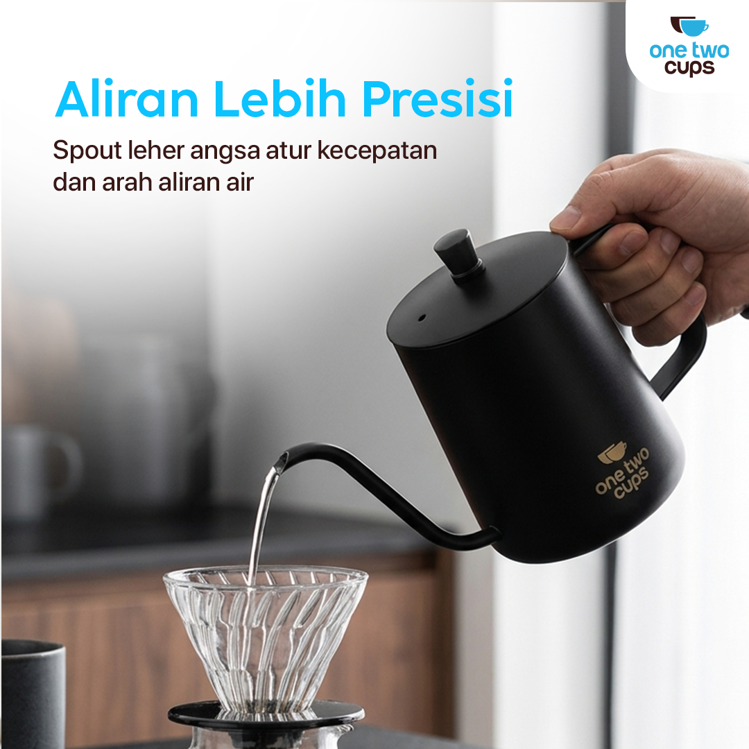 One Two Cups Teko Kopi Leher Angsa Gooseneck Pour Over Kettle 350ml - ZM00102