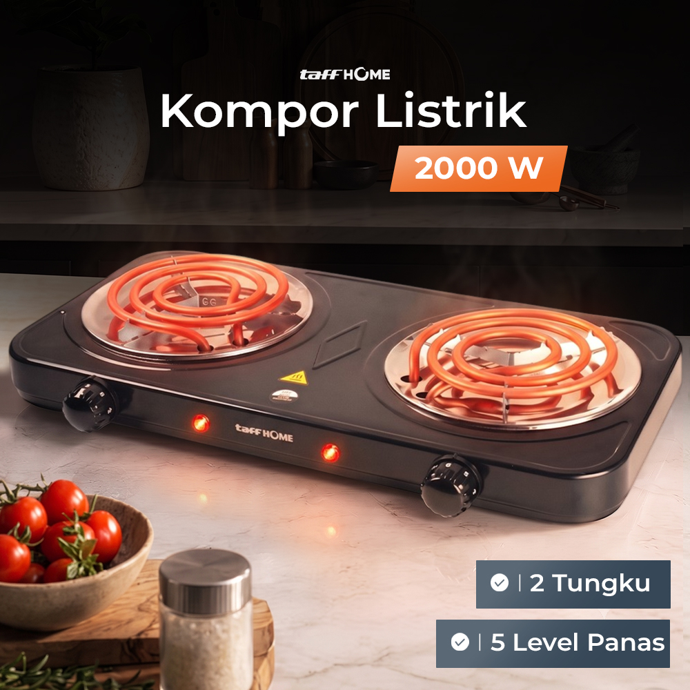Taffware Kompor Listrik 2 Tungku Portable Coil Hot Plate 2000W - WY-05C