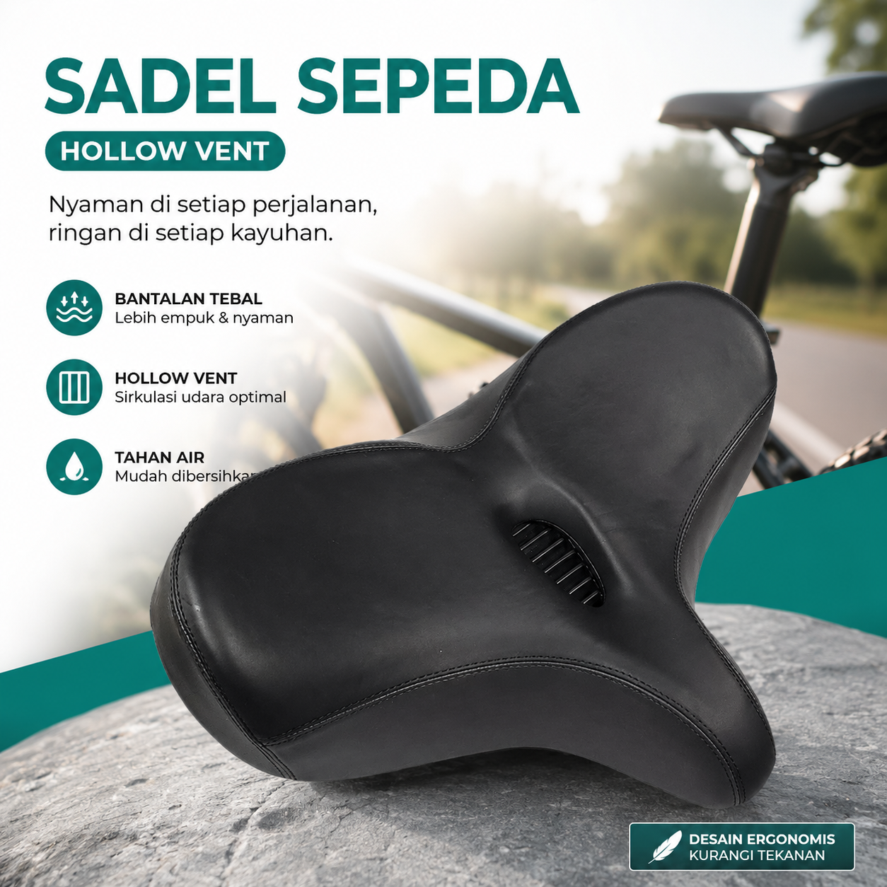 SHENGXIN Sadel Sepeda Bicycle Saddle Mountain Road Bike Hollow Vent - 1158-2