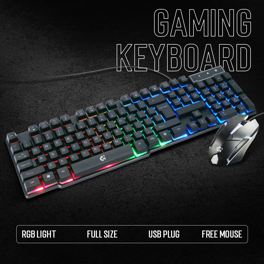 TaffGEAR Gaming Keyboard LED with Mouse - 832