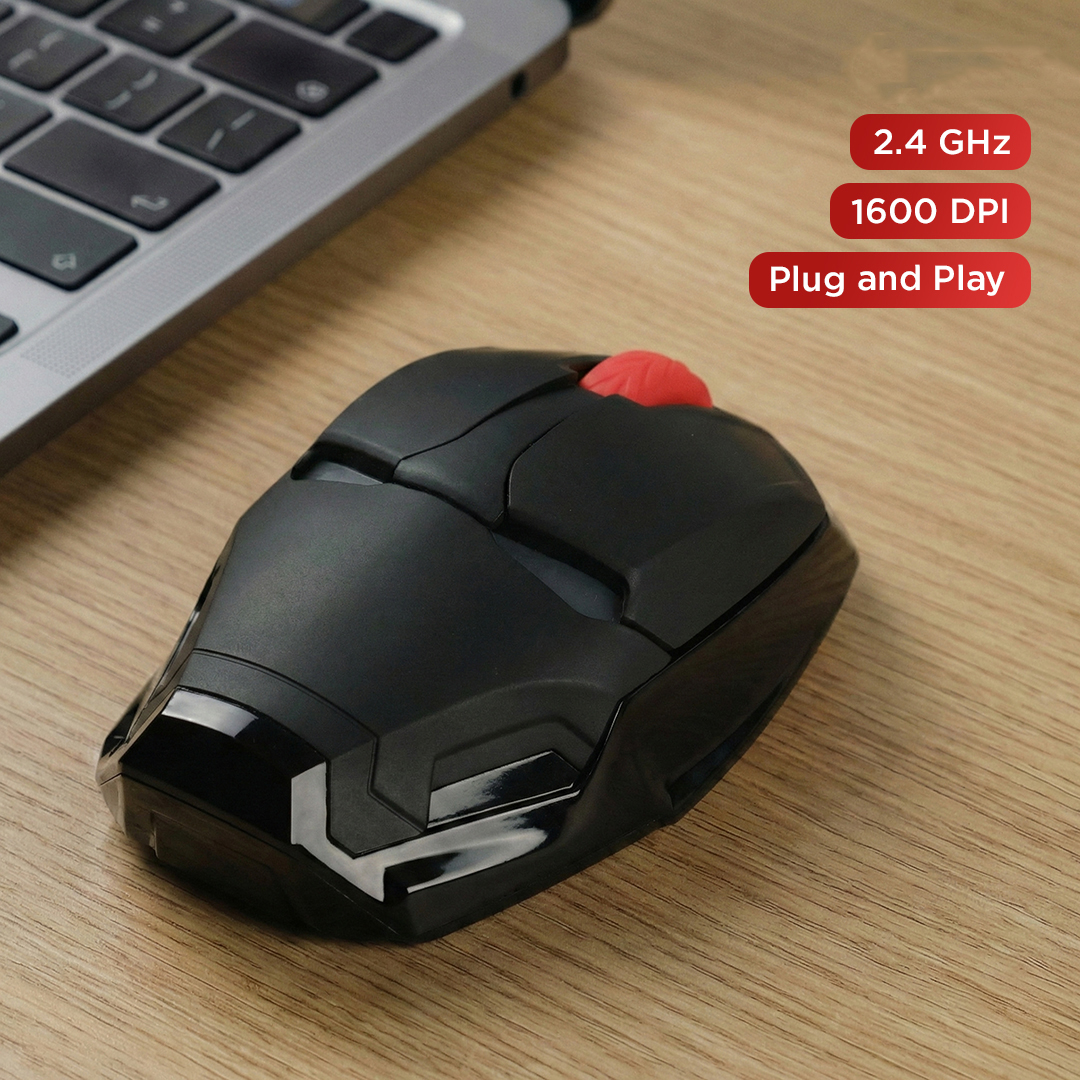 Taffware Mouse Wireless Optical 2.4GHz Iron Man 4 Key 1600 DPI - M8