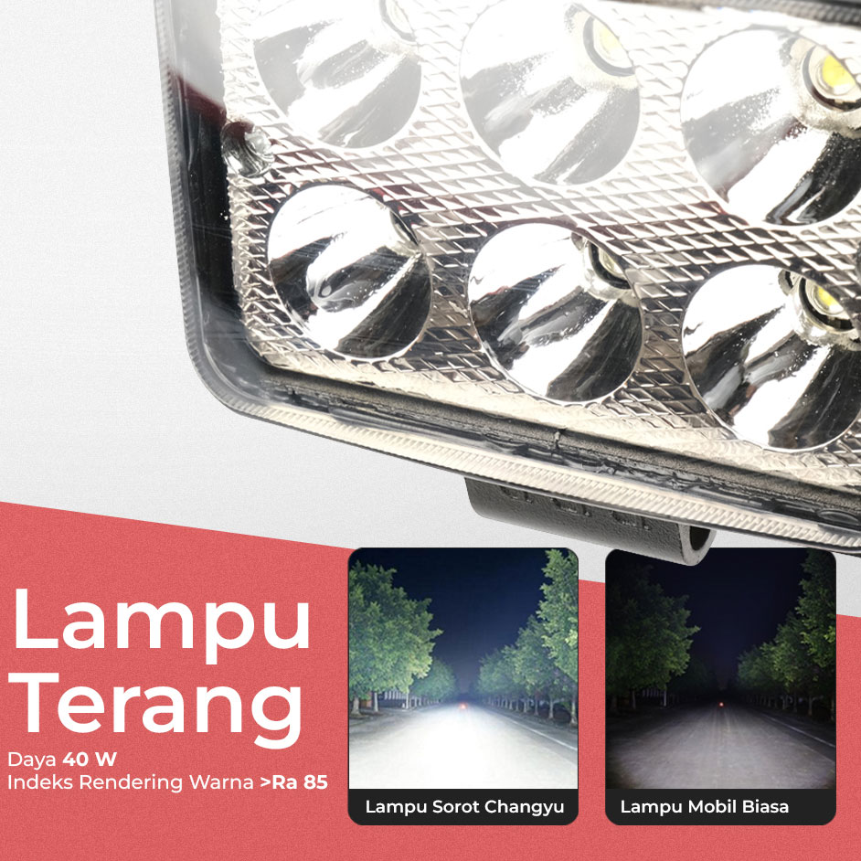 Changyu Lampu Sorot Mobil Floodlight 6 Beads Cool White 40W 1 PCS - SDR19