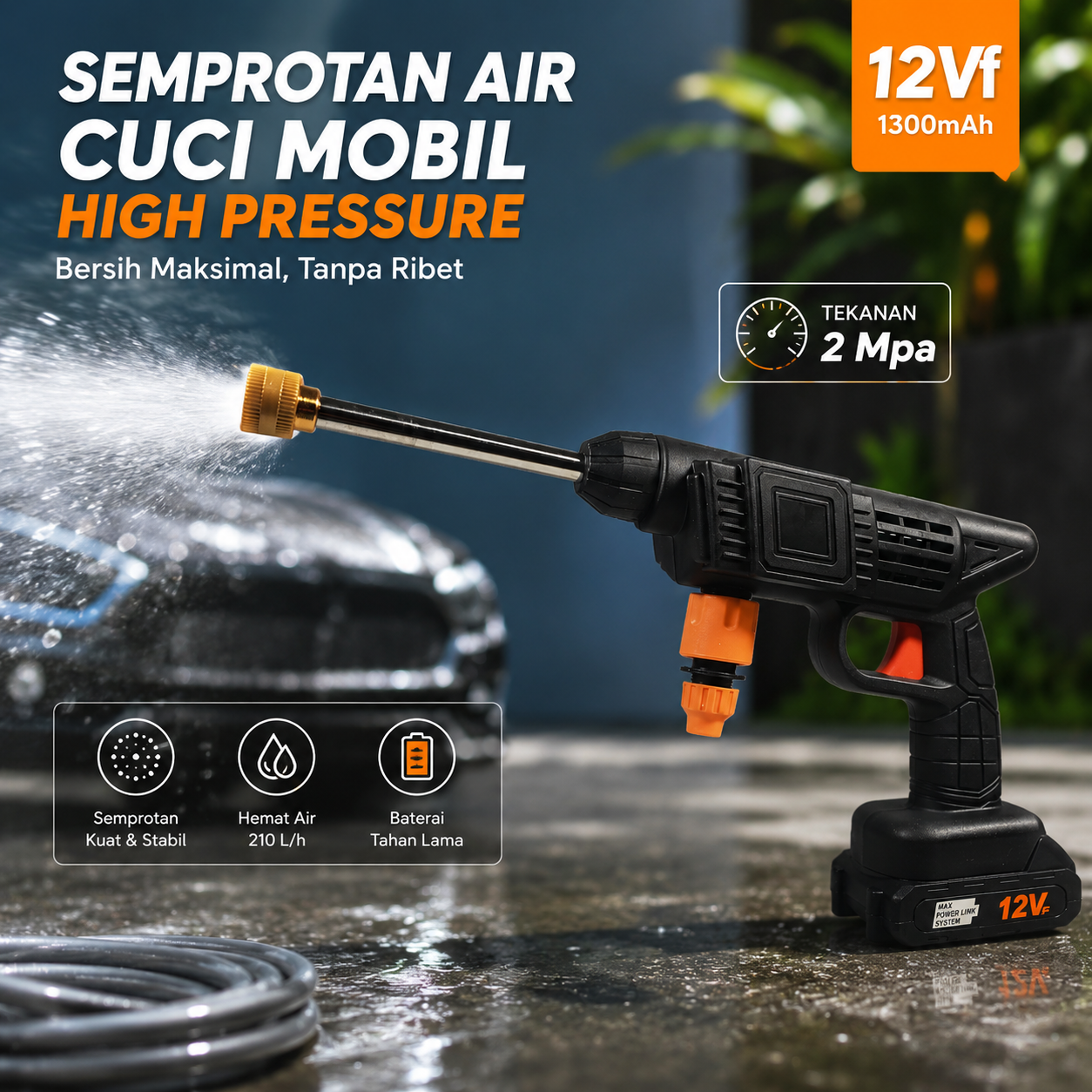 SONGXIA Semprotan Air Cuci Mobil Spray Gun High Pressure 12Vf - CM12